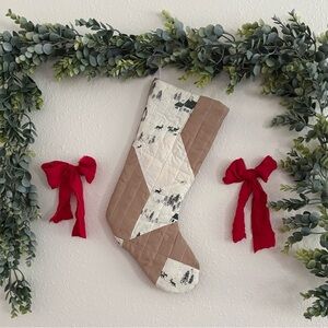 Holiday Stocking with Brown and White Design